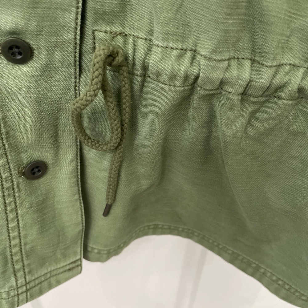 Women’s Madewell Army Green Button front Jacket-Large-cinch drawstring-Pockets - Picture 7 of 7